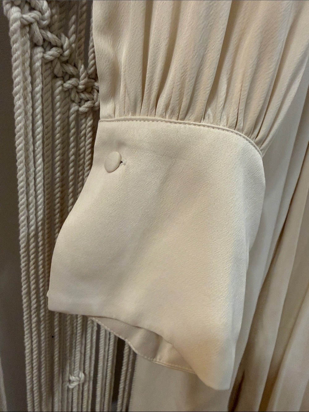 Banana Republic NWT Cream Wrap Midi Multi-Slit Dress with Long Sleeves - Picture 5 of 11